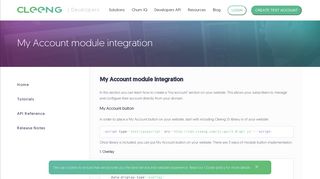 My Account module integration | Cleeng Developers Portal