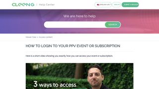 How to login to your PPV Event or Subscription - Cleeng support