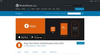 Keyy Two Factor Authentication (like Clef) | WordPress.org