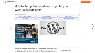 Password Authentication for WordPress - WordPress Tutorials | Free ...