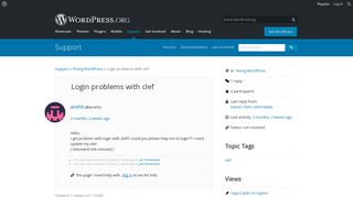 Login problems with clef | WordPress.org
