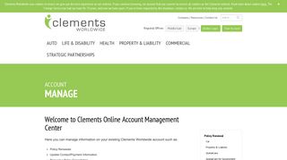 Your Account | Clements Worldwide