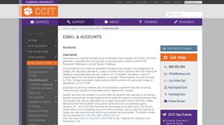 Email & Accounts | CCIT Web Site - Clemson - CCIT