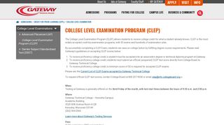 College Level Examination Program (CLEP) | Gateway Technical ...