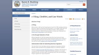 e-Filing, ClerkNet, and Case Watch | Sarasota County Clerk