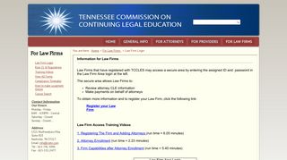 CLETN.com Website - Law Firm Login