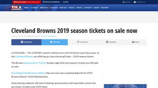 Cleveland Browns 2019 season tickets on sale now | fox8.com