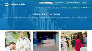 Cleveland Clinic Careers - Application Status