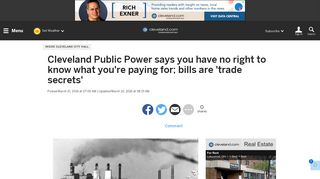 Cleveland Public Power says you have no right to know what you're ...