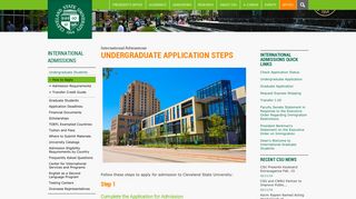 Undergraduate Application Steps | Cleveland State University