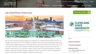 Cleveland State University | The Common Application