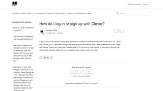 How do I log in or sign up with Clever? – CommonLit Support Center