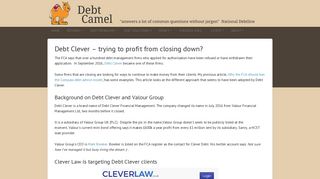 Debt Clever - trying to profit from closing down? · Debt Camel