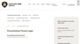 PowerSchool Parent Login | Cold Lake High School