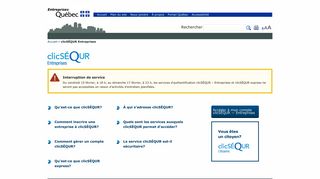 clicSÉQUR Entreprises - Gouvernement du Québec
