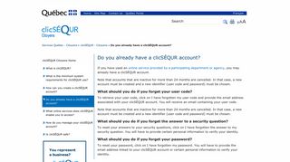 Do you already have a account? - clicSÉQUR - Citoyens