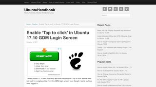 Enable 'Tap to click' in Ubuntu 17.10 GDM Login Screen ...