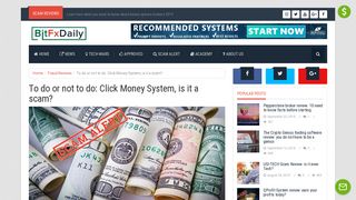 Click Money System scam: 15 tips from click to money - Scam Reviews