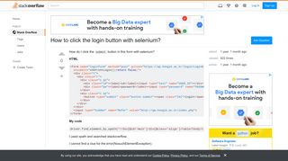 How to click the login button with selenium? - Stack Overflow