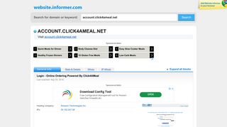 account.click4ameal.net at WI. Login - Online Ordering Powered By ...