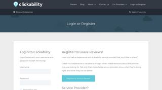 Login or Register – Clickability