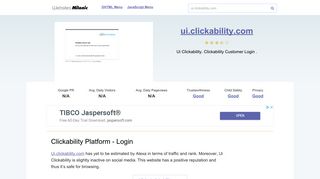 Ui.clickability.com website. Clickability Platform - Login.