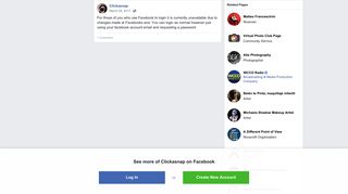 Clickasnap - For those of you who use Facebook to login it... | Facebook