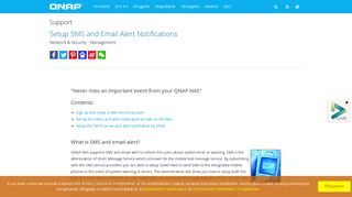 Setup SMS and Email Alert Notifications - QNAP