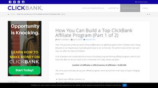 How You Can Build a Top ClickBank Affiliate Program (Part 1 of 2 ...