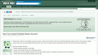 Have You Created Clickbank Master Account? - Digital Point Forums
