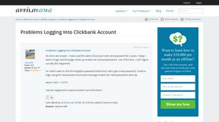 Problems Logging Into Clickbank Account | Affiliate Hangout ...