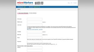 Register - Microworkers - work & earn or offer a micro job