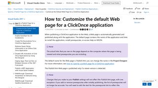 How to: Customize the Default Web Page for a ClickOnce Application ...
