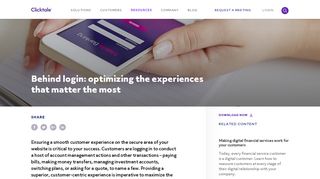 Optimizing customer experience behind the login - Clicktale