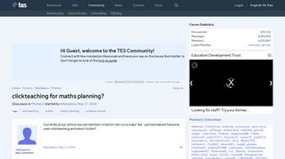 clickteaching for maths planning? | TES Community
