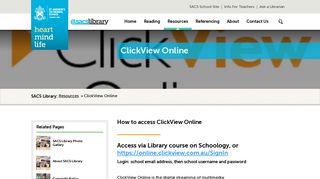 ClickView Online | SACS Library