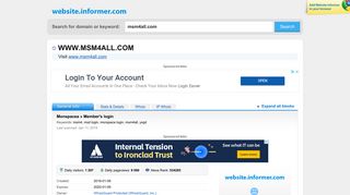 msm4all.com at WI. Monspacea » Member's login - Website Informer