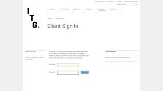 Client Sign In | ITG