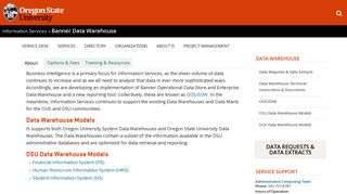 Data Warehouse - Information Services | Oregon State University