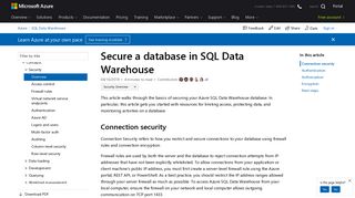 Secure a database in SQL Data Warehouse | Microsoft Docs
