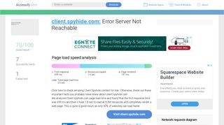Access client.spyhide.com. Error Server Not Reachable
