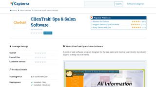 ClienTrak! Spa & Salon Software Reviews and Pricing - 2019 - Capterra