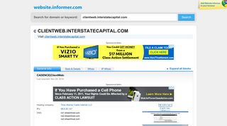 clientweb.interstatecapital.com at WI. CADENCE|ClientWeb: