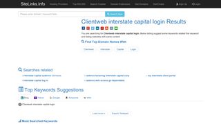 Clientweb interstate capital login Results For Websites Listing