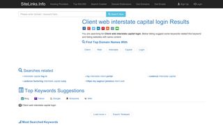 Client web interstate capital login Results For Websites Listing
