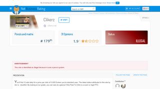 Review of Clikerz : Scam or legit ? - NetBusinessRating