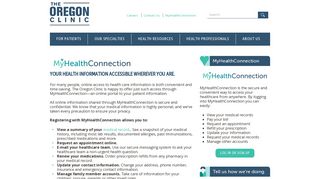 MyHealth Connection at The Oregon Clinic