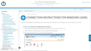 Connection Instructions - Window - ClinicTracker User Portal