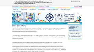 NHS Wales Informatics Service | Welsh Clinical Portal - Health in Wales