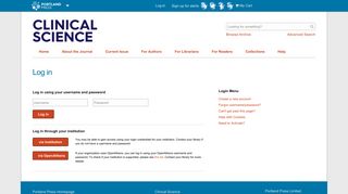 Log in | Clinical Science